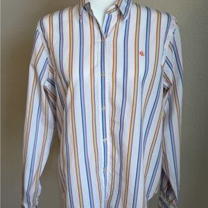 Ralph Lauren White Striped Button Down Shirt